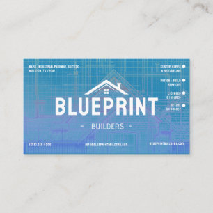 Blueprint Contractor Builder Business Card
