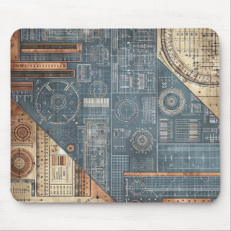 Blueprint Design- Architect's Decor Mouse Pad