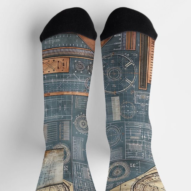 Blueprint Design- Architect's Decor Socks (Top)