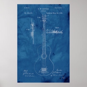 Blueprint Guitar Patent Poster