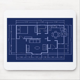 blueprint - house plan mouse pad