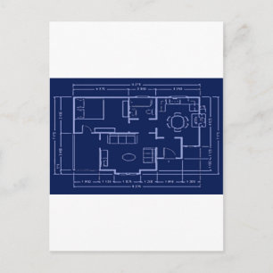 blueprint - house plan postcard