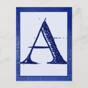 Blueprint Letter "A" Typography Banner Card