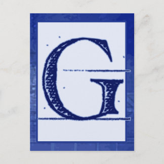 Blueprint Letter "G" Typography Banner Card