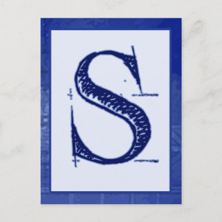 Blueprint Letter "S" Typography Banner Card