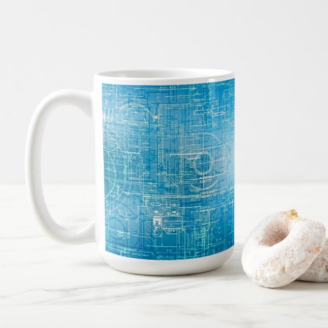Blueprint of Bold Dreams Coffee Mug (With Donut)