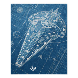 Blueprint of the Aetherwing Interdictor Poster