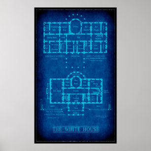 BLUEPRINT of The WHITE HOUSE Poster