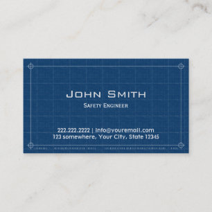 Blueprint Safety Engineer Business Card