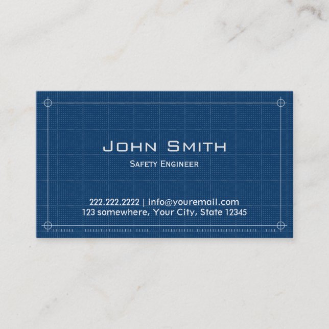 Blueprint Safety Engineer Business Card (Front)