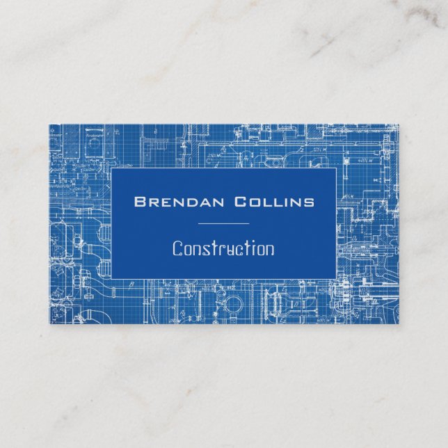 Blueprint Technical Engineering Construction Business Card (Front)