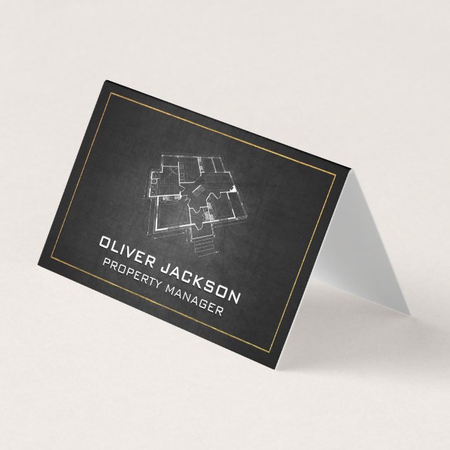 Blueprint Top View Business Card (Front)