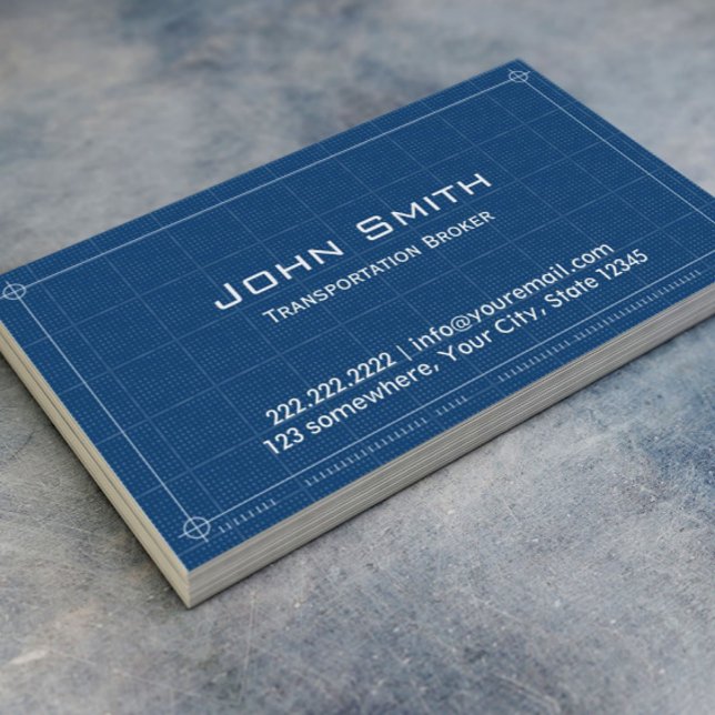 Blueprint Transportation Broker Business Card (Creator Uploaded)
