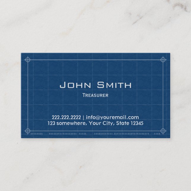 Blueprint Treasurer Business Card (Front)