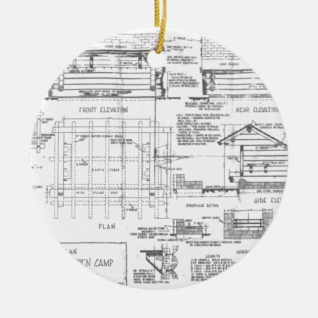 Blueprints Ceramic Tree Decoration (Front)