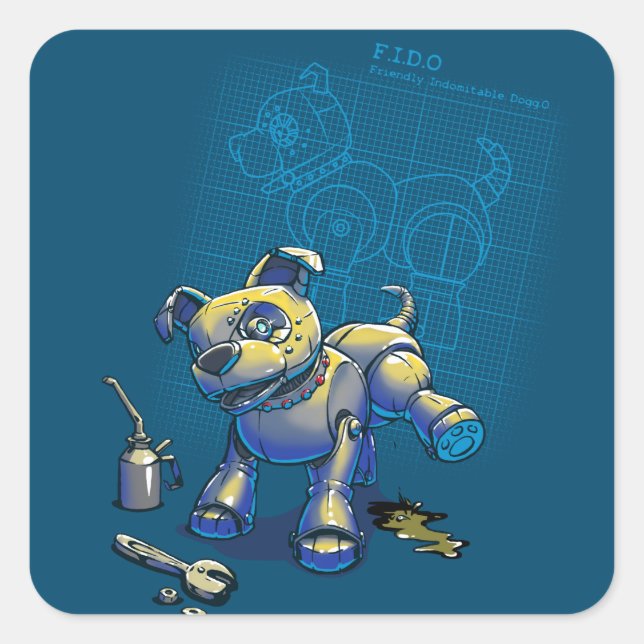 Blueprints for a Bestie Square Sticker (Front)