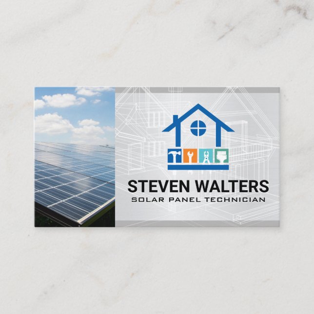 Blueprints | General Contractor  Business Card (Front)