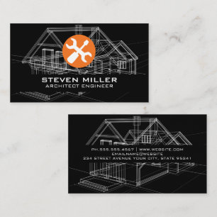 Blueprints Schematics   Architect Carpentry Tools Business Card