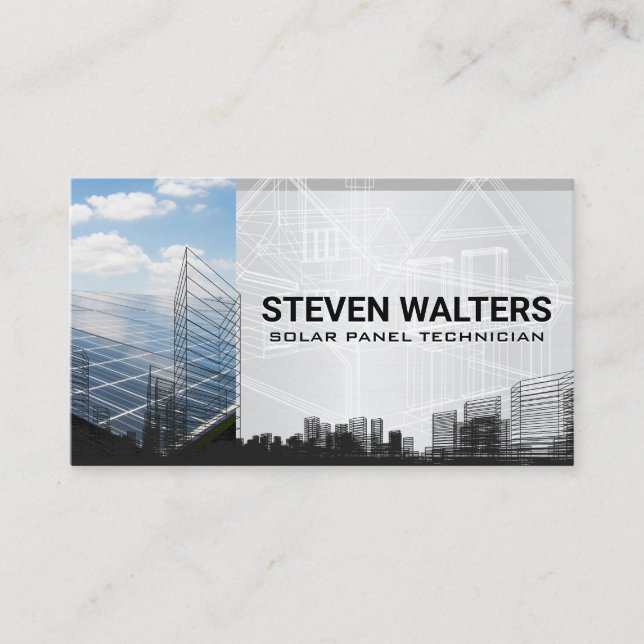 Blueprints | Solar Panel | Energy Business Card (Front)