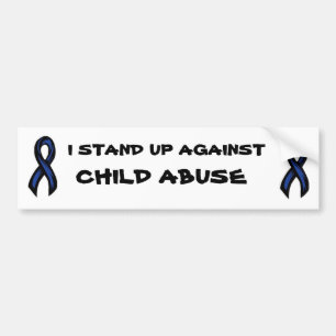 blueribbon, blueribbon, I STAND UP AGAINST, CHI... Bumper Sticker