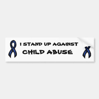 blueribbon, blueribbon, I STAND UP AGAINST, CHI... Bumper Sticker