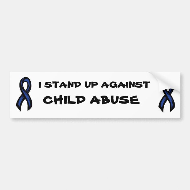 blueribbon, blueribbon, I STAND UP AGAINST, CHI... Bumper Sticker (Front)