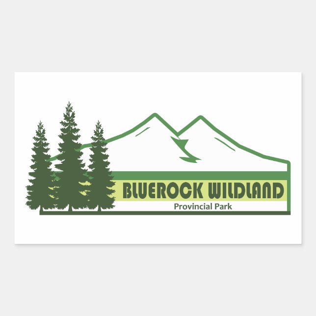 Bluerock Wildland Provincial Park Green Stripes Rectangular Sticker (Front)