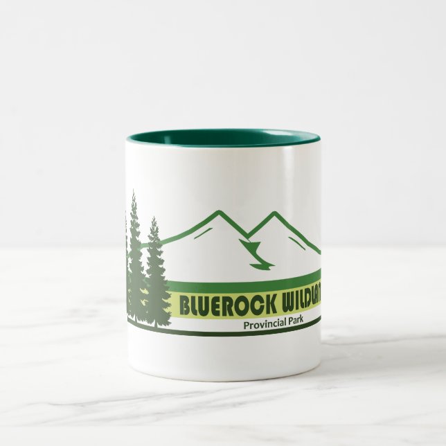 Bluerock Wildland Provincial Park Green Stripes Two-Tone Coffee Mug (Center)