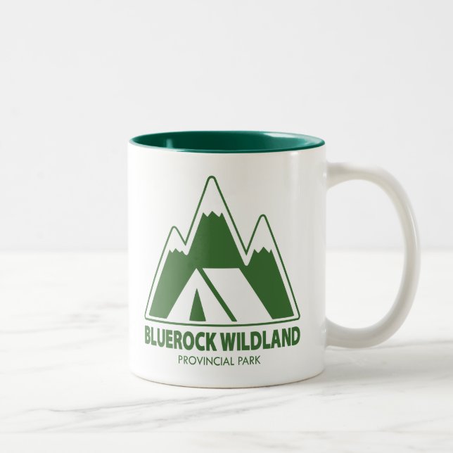 Bluerock Wildland Provincial Park Mountain Camping Two-Tone Coffee Mug (Right)