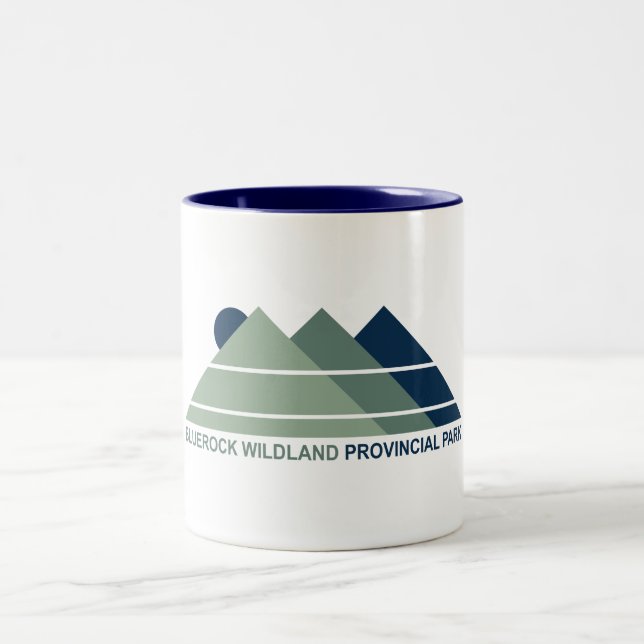 Bluerock Wildland Provincial Park Mountain Sun Two-Tone Coffee Mug (Center)