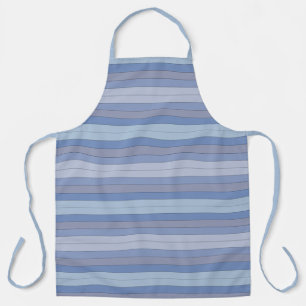Blues And Greys Colour Stripes On Watercolor Paper Apron