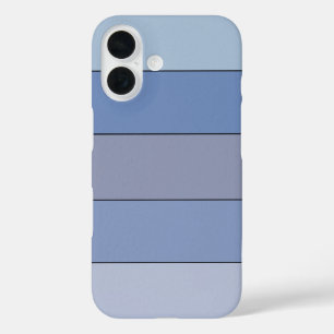 Blues And Greys Colour Stripes On Watercolor Paper iPhone 16 Case