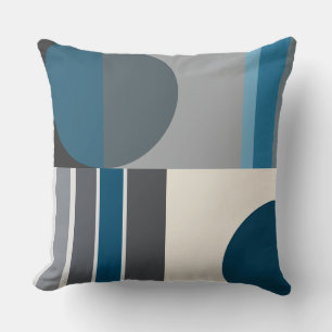 Blues and greys Geometric Cushion