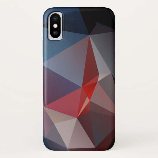 Blues and Reds Abstract Pyramid Art Case-Mate iPhone Case (Back)