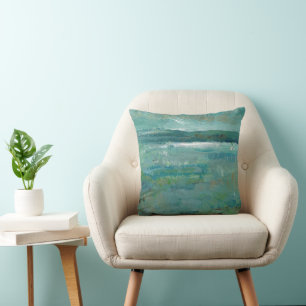 Blues And Teals Abstract Abstract Beach Coastal Cushion
