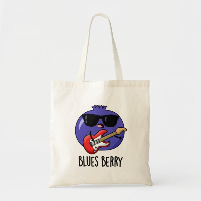 Blues Berry Funny Fruit Pun  Tote Bag (Front)