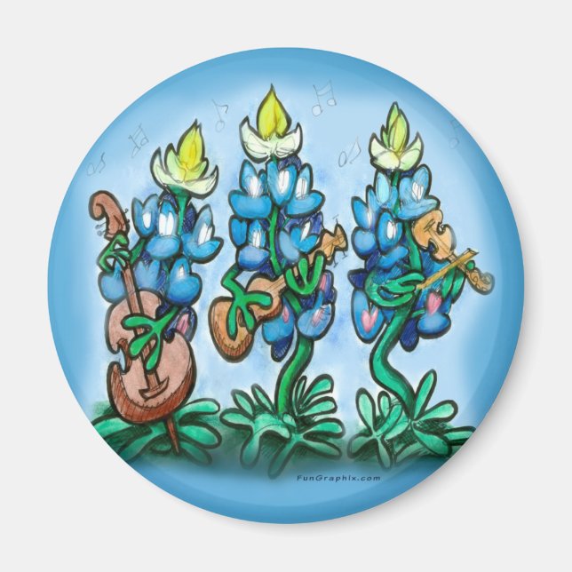 Blues Bonnets Magnet (Front)