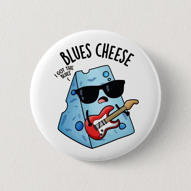 Blues Cheese Funny Food Pun  6 Cm Round Badge (Front)