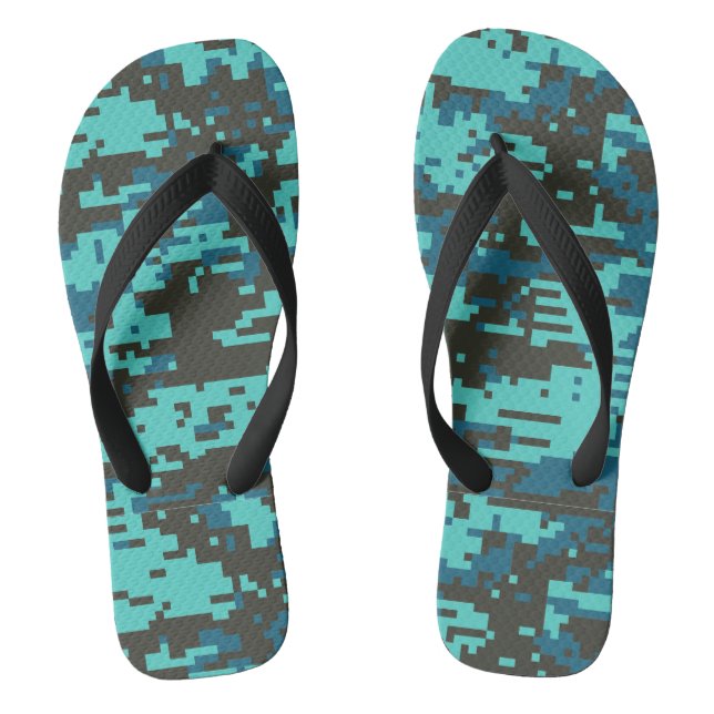 Blues Digital Camo Pattern Thongs (Footbed)