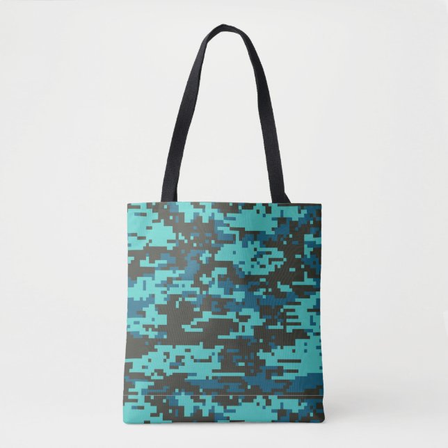 Blues Digital Camo Pattern Tote Bag (Front)