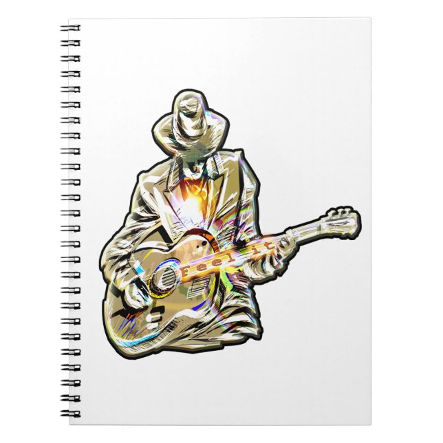 Blues Guitarist – Feel the Music Art Notebook (Front)
