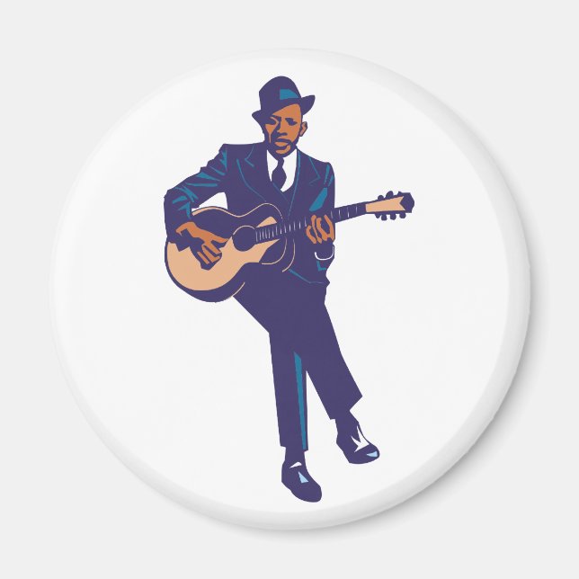 blues guitarist magnet (Front)