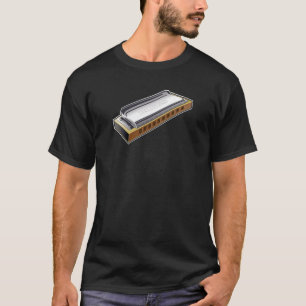 Blues Harmonica - Tshirt dark