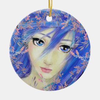 Blues Have It Original Anime Girl Ceramic Ornament