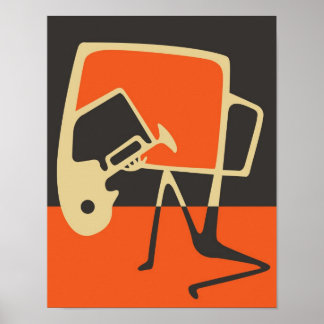 Blues & Jazz Saxophone Abstract Art Poster