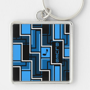 Blues key chain, premium large ring