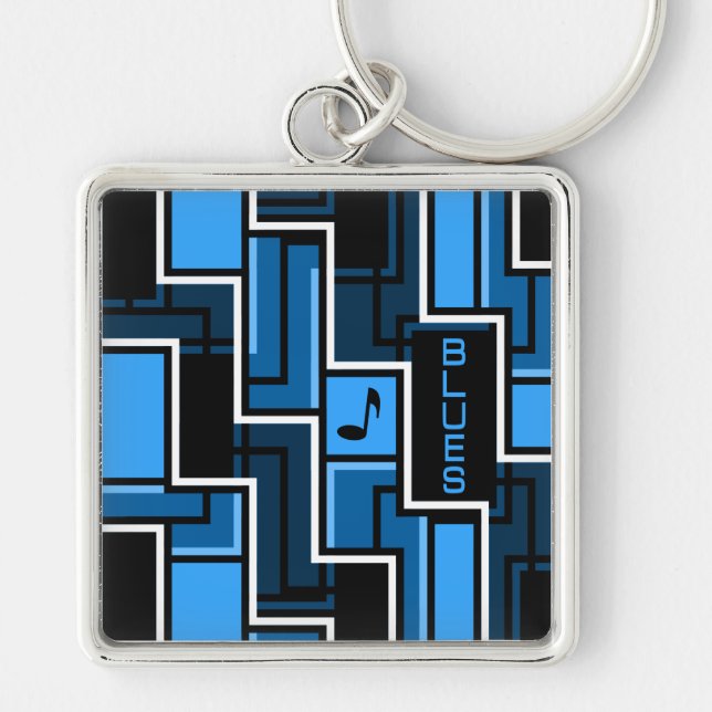 Blues key chain, premium large ring (Front)