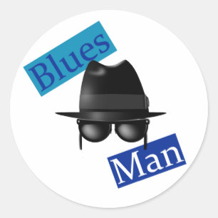 Blues Man Classic Round Sticker