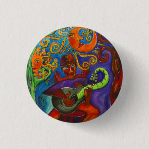 Blues Man   Round Button