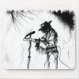 Blues Music Guitar Player and Band on Stage Mouse Pad